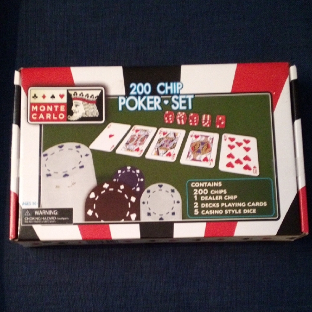 Monte Carlo Poker Set with 200 Chips -  New!!